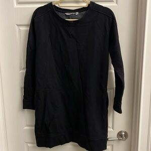 Athleta Sweatshirt Dress Black Size Small
